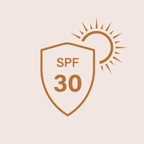 Sun Sunscreen Shield Protect Skin Line Icon Spf Resistant Block — Archivo Imágenes Vectoriales