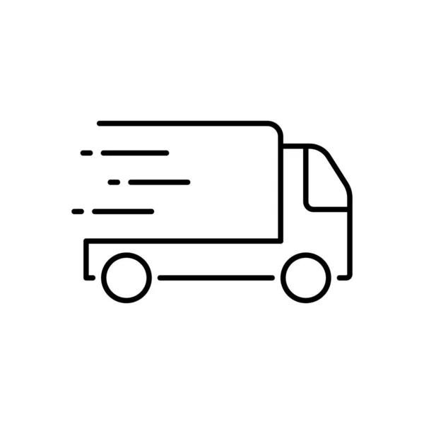 Service Truck Line Icon Fast Van Shipping Order Linear Pictogram — Stock Vector