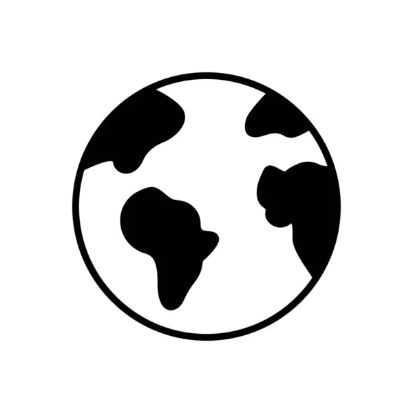 Global Planet Circle Geography Map Sílhueta Ícone Negro World Continent —  Vetores de Stock