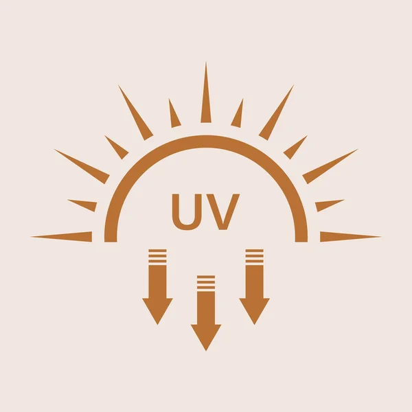 Icona Silhouette Raggi Ultravioletti Sole Freccia Proteggere Radiazione Glyph Pittogramma — Vettoriale Stock