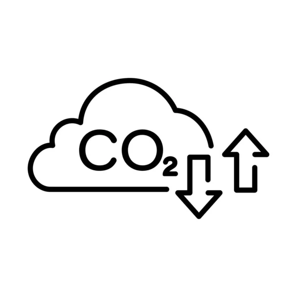 Contaminación Por Dióxido Carbono Línea Aire Icono Pictograma Invernadero Reducción — Archivo Imágenes Vectoriales