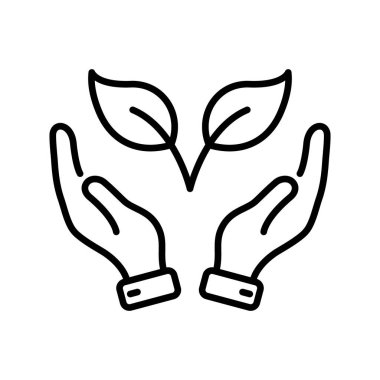 El Tutma Organik Yaprak Hattı Simgesi. Eko-Tarım Ana Hattı Sembolü filizlendiriliyor. Yeşillik Bitkisi Ekolojisi Doğrusal Pictogram. Düzenlenebilir Vuruş. İzole Vektör İllüstrasyonu.