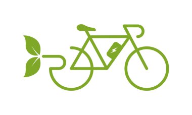 Yeşil Enerji Eko Bisiklet Silueti Simgesi. Eco Friendly Electricity Transportation Glyph Pictogram. Elektrik Güç Sembolünde Bisiklet. Çevre Taşıyıcısını Kaydet. İzole Vektör İllüstrasyonu.