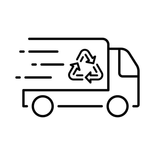 Fast Trash Car Para Transporte Ecología Trash Line Icon Camión — Archivo Imágenes Vectoriales