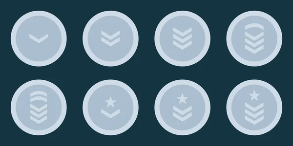 Icona Argento Grado Militare Simbolo Delle Insegne Militari Logo Chevron — Vettoriale Stock