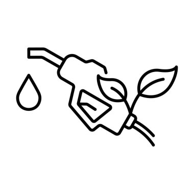 Yakıt Nozülü Ulaşım Hattı Simgesi için Eko Güç. Ekoloji Benzin İstasyonu Pictogram. Petrol Enerji Pompası. Eco-Friendly Petrol Endüstrisi Taslak Simgesi. Düzenlenebilir Vuruş. İzole Vektör İllüstrasyonu.