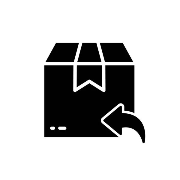 Arrow Back Shipping Return Goods Post Silhouette Icon Символ Возврата — стоковый вектор