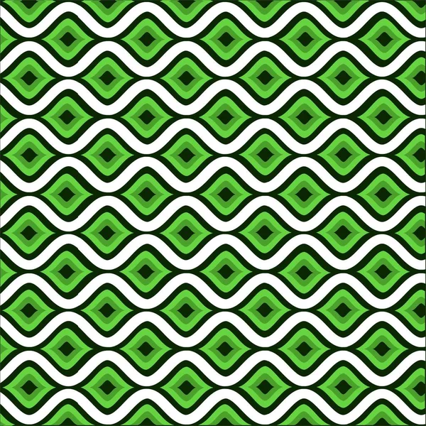 Vintage Background Made Concentric Spring Green Drop Shapes Curved White — Διανυσματικό Αρχείο