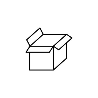 Box opened icon. Simple line, outline vector of packaging icons for ui and ux, website or mobile application on white background