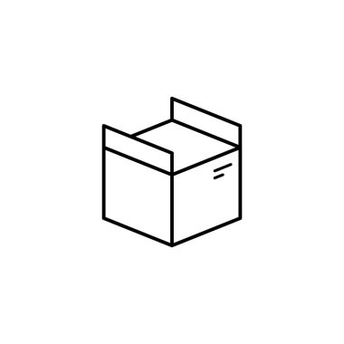 Box opened icon. Simple line, outline vector of packaging icons for ui and ux, website or mobile application on white background