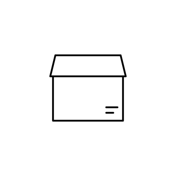 Коробка Закрита Піктограма Проста Лінія Контурний Вектор Піктограм Упаковки Веб — стоковий вектор