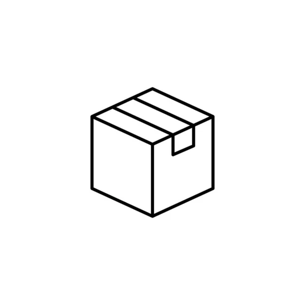 Κουτί Κλειστό Εικονίδιο Απλή Γραμμή Περίγραμμα Διάνυσμα Των Εικονιδίων Συσκευασίας — Διανυσματικό Αρχείο