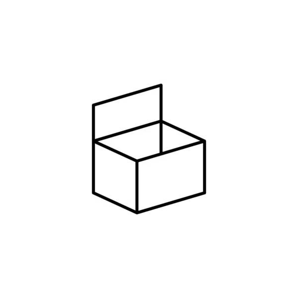 Κουτί Άνοιξε Εικόνα Απλή Γραμμή Περίγραμμα Διάνυσμα Των Εικονιδίων Συσκευασίας — Διανυσματικό Αρχείο