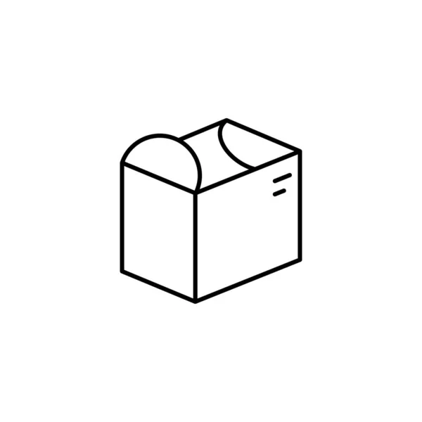 Κουτί Άνοιξε Εικόνα Απλή Γραμμή Περίγραμμα Διάνυσμα Των Εικονιδίων Συσκευασίας — Διανυσματικό Αρχείο