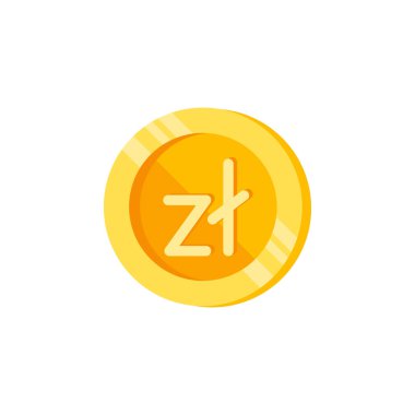 Zloty, coin, money color icon. Element of color finance signs. Premium quality graphic design icon. Signs and symbols collection icon for websites, web design on white background clipart