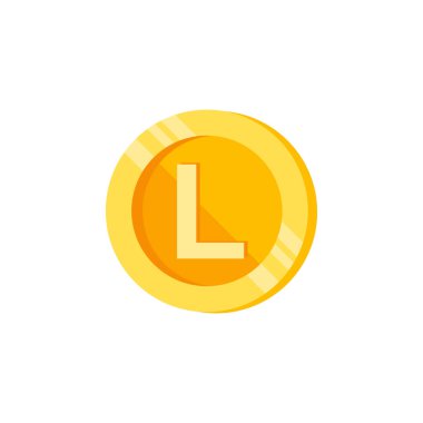 L, letter, coin color icon. Element of color finance signs. Premium quality graphic design icon. Signs and symbols collection icon for websites, web design on white background