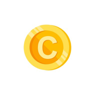 C, letter, coin color icon. Element of color finance signs. Premium quality graphic design icon. Signs and symbols collection icon for websites, web design on white background