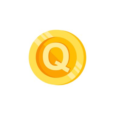Q, letter, coin color icon. Element of color finance signs. Premium quality graphic design icon. Signs and symbols collection icon for websites, web design on white background