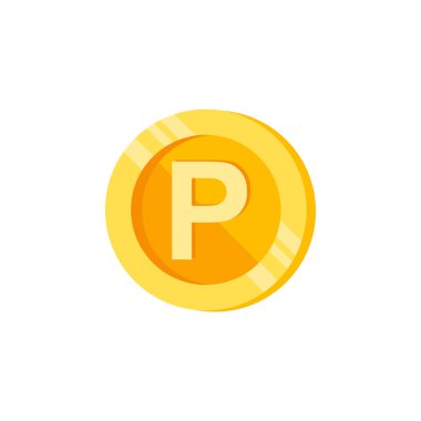 P, letter, coin color icon. Element of color finance signs. Premium quality graphic design icon. Signs and symbols collection icon for websites, web design on white background