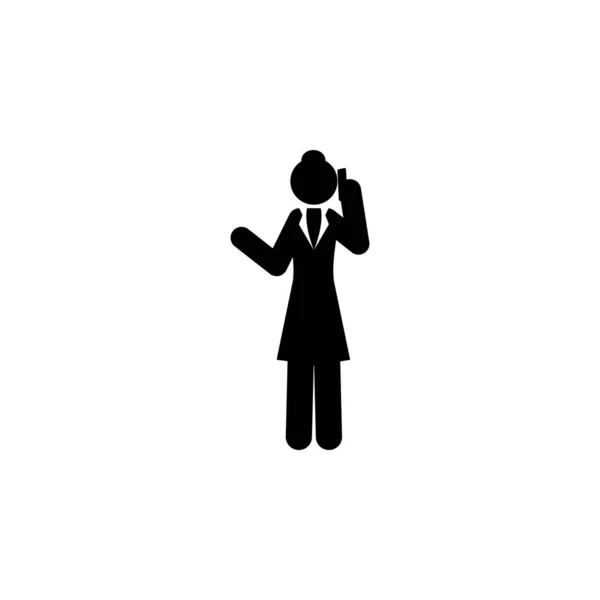 Businesswoman Telephone Icon Element Businesswoman Icon Premium Quality Graphic Design —  Vetores de Stock