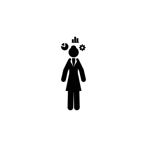 Бізнес Леді Іконка Мислення Елемент Значка Ділової Жінки Значок Графічного — стоковий вектор