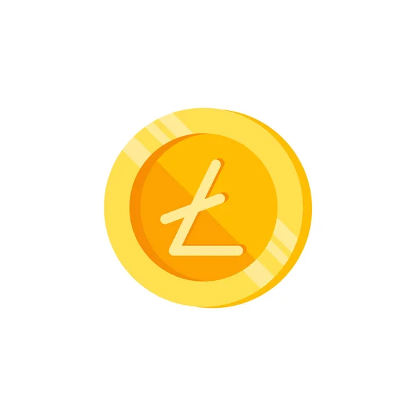Litecoin Coin Money Color Icon Элемент Цветовых Финансовых Знаков Премиум — стоковый вектор