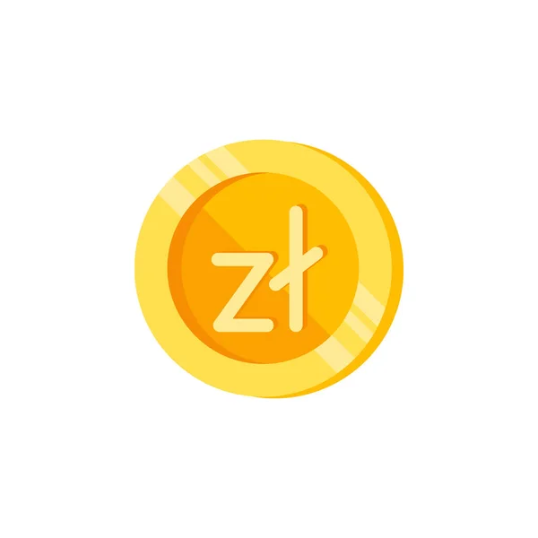 Zloty Coin Money Color Icon Element Color Finance Signs Premium — Stok Vektör
