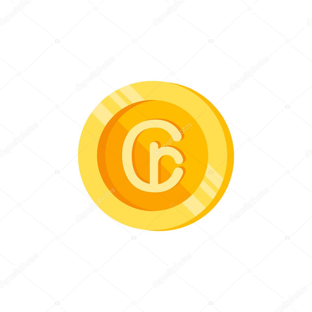 Cruzeiro, coin, money color icon. Element of color finance signs. Premium quality graphic design icon. Signs and symbols collection icon for websites, web design on white background