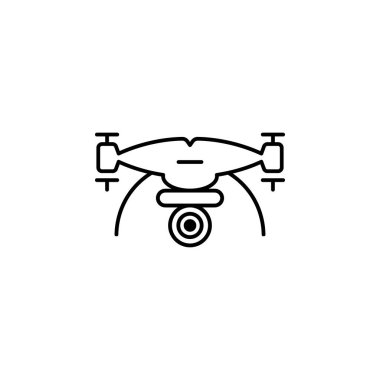 drone with camera icon. Element of drones for mobile concept and web apps illustration. Thin line icon for website design and development, app development. Premium icon on white background