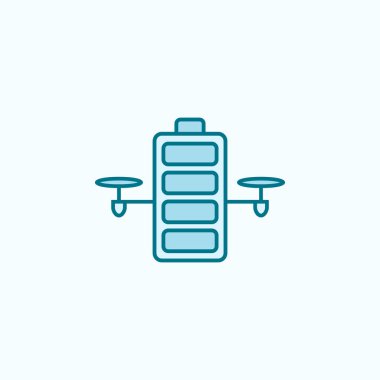 charging a drone field outline icon on light background