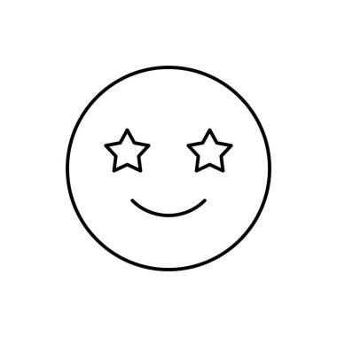Stars, smiling, emotions icon. Simple line, outline vector expression of mood icons for ui and ux, website or mobile application on white background