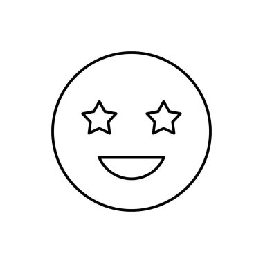 Stars, smiling, emotions icon. Simple line, outline vector expression of mood icons for ui and ux, website or mobile application on white background