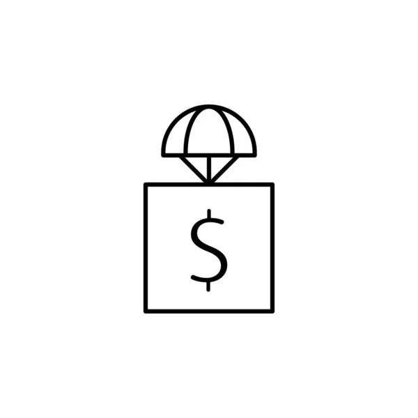 Cash Parcel Icon Element Drones Mobile Concept Web Apps Illustration — Vettoriale Stock