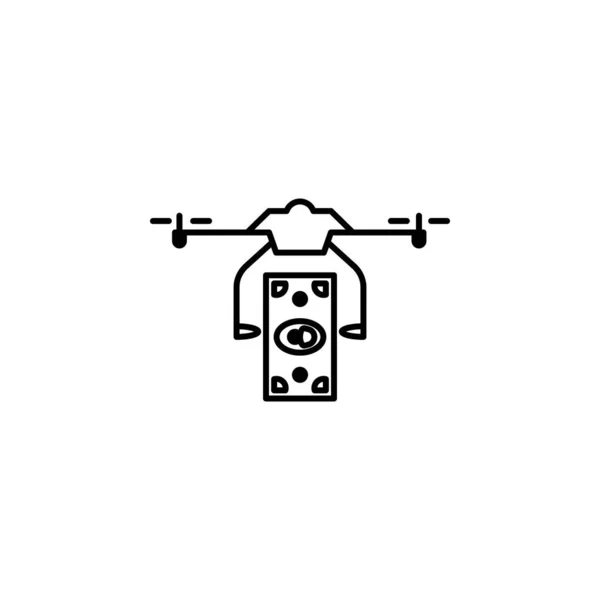 Безпілотник Грошовою Значком Елемент Безпілотних Літальних Апаратів Мобільних Концепцій Ілюстрацій — стоковий вектор