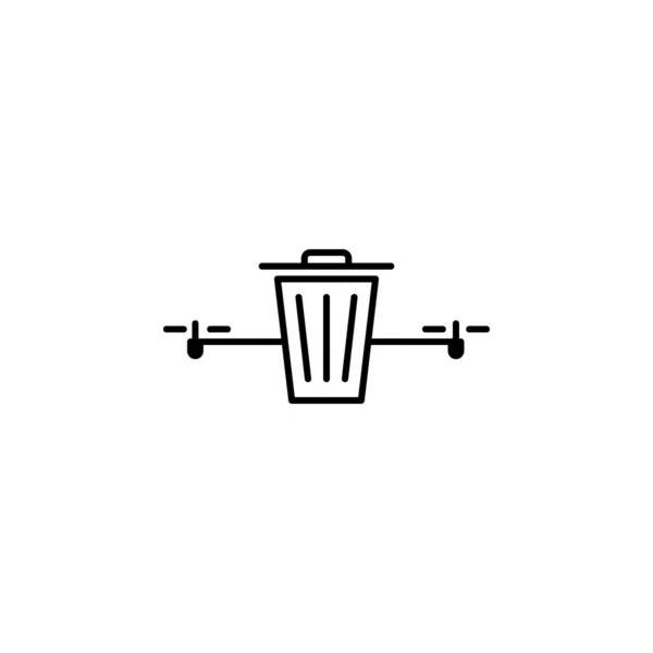 Drone Trash Can Icon Element Drones Mobile Concept Web Apps — Stock Vector
