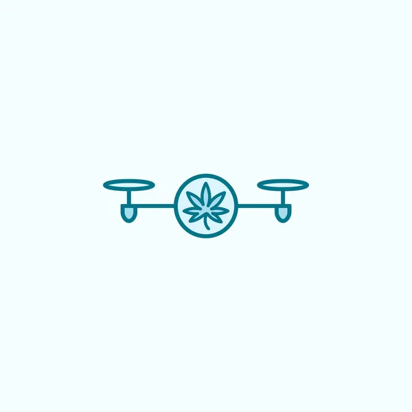 Drone Marijuana Field Outline Icon Light Background — Stockový vektor