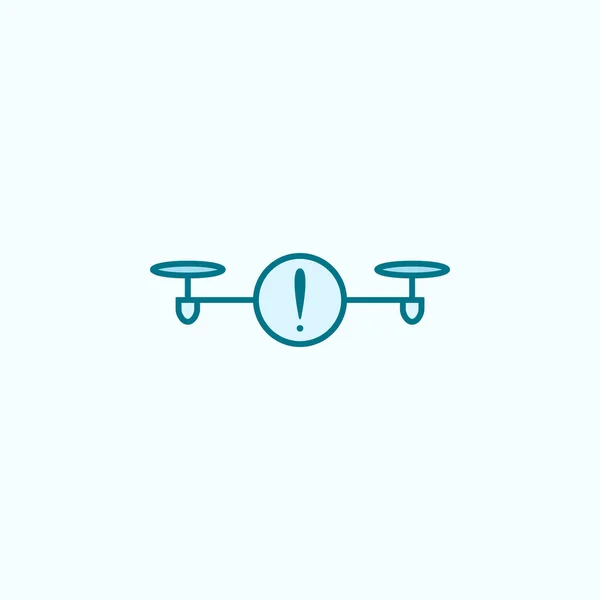 Attention Drone Field Outline Icon Light Background — Vector de stock
