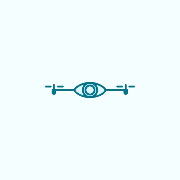 Drone Camera Field Outline Icon Light Background — 스톡 벡터