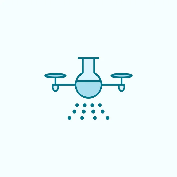 Laboratory Drone Field Outline Icon Light Background — Vetor de Stock