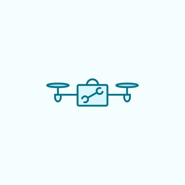 Drone Tools Field Outline Icon Light Background — Image vectorielle