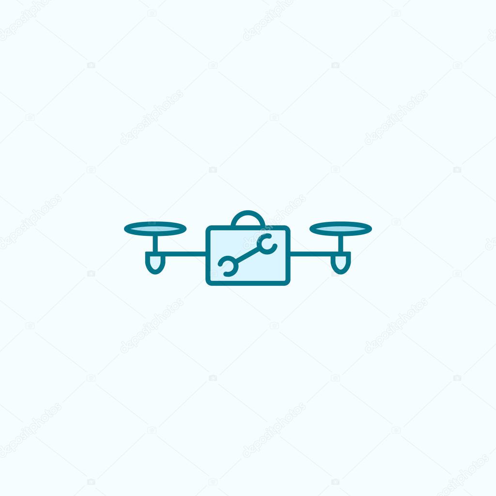 drone tools field outline icon on light background