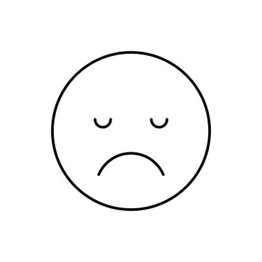 Sad sleepy, emotions icon. Simple line, outline vector expression of mood icons for ui and ux, website or mobile application on white background