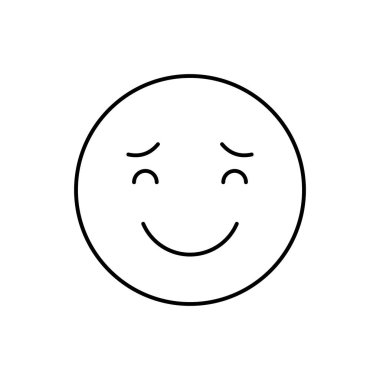 Smiling Raised eyebrows icon. Simple line, outline vector expression of mood icons for ui and ux, website or mobile application on white background