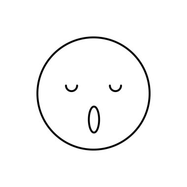 Yawning with closed eyes icon. Simple line, outline vector expression of mood icons for ui and ux, website or mobile application on white background