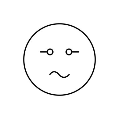 Curved mouth, emotions icon. Simple line, outline vector expression of mood icons for ui and ux, website or mobile application on white background