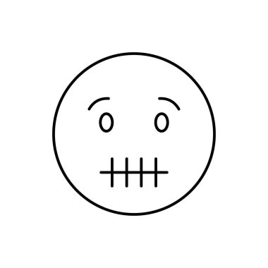 Mute, emotions icon. Simple line, outline vector expression of mood icons for ui and ux, website or mobile application on white background