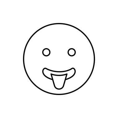 Tongue, smiling, emotions icon. Simple line, outline vector expression of mood icons for ui and ux, website or mobile application on white background