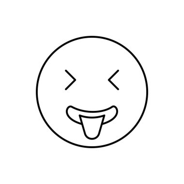 Tongue, smiling, emotions icon. Simple line, outline vector expression of mood icons for ui and ux, website or mobile application on white background