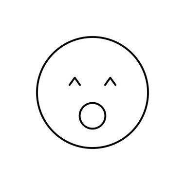 Surprised, closed eyes, emotions icon. Simple line, outline vector expression of mood icons for ui and ux, website or mobile application on white background