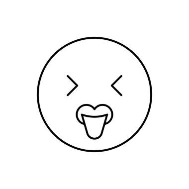 Tongue, smiling, emotions icon. Simple line, outline vector expression of mood icons for ui and ux, website or mobile application on white background